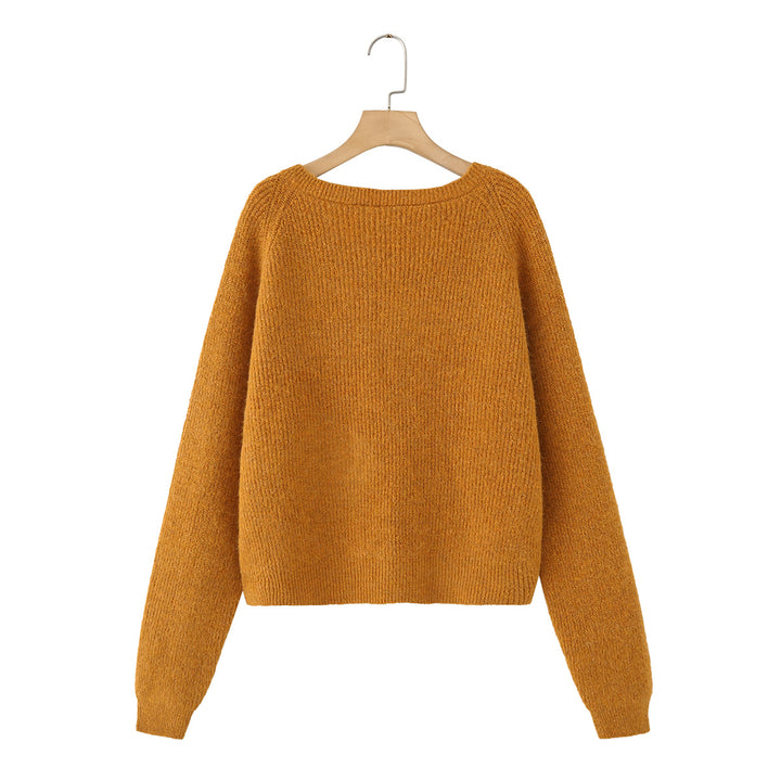 Damen Grobgestrickter Pullover mit U-Boot-Ausschnitt und Cropped-Schnitt Echo Archiv