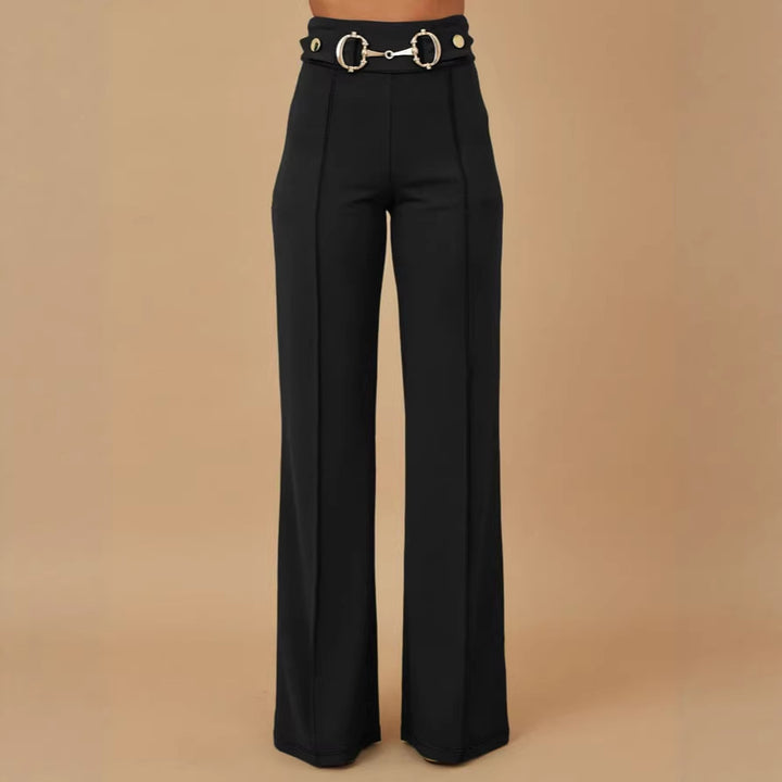 Damen weite Hochtaillenhose mit dekorativem Gürtel und eleganter Nahtführung Echo Archiv
