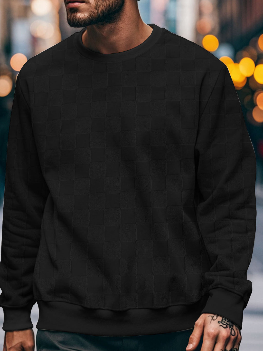 Herren Sweatshirt mit modernem Strukturdessin Echoarchiv