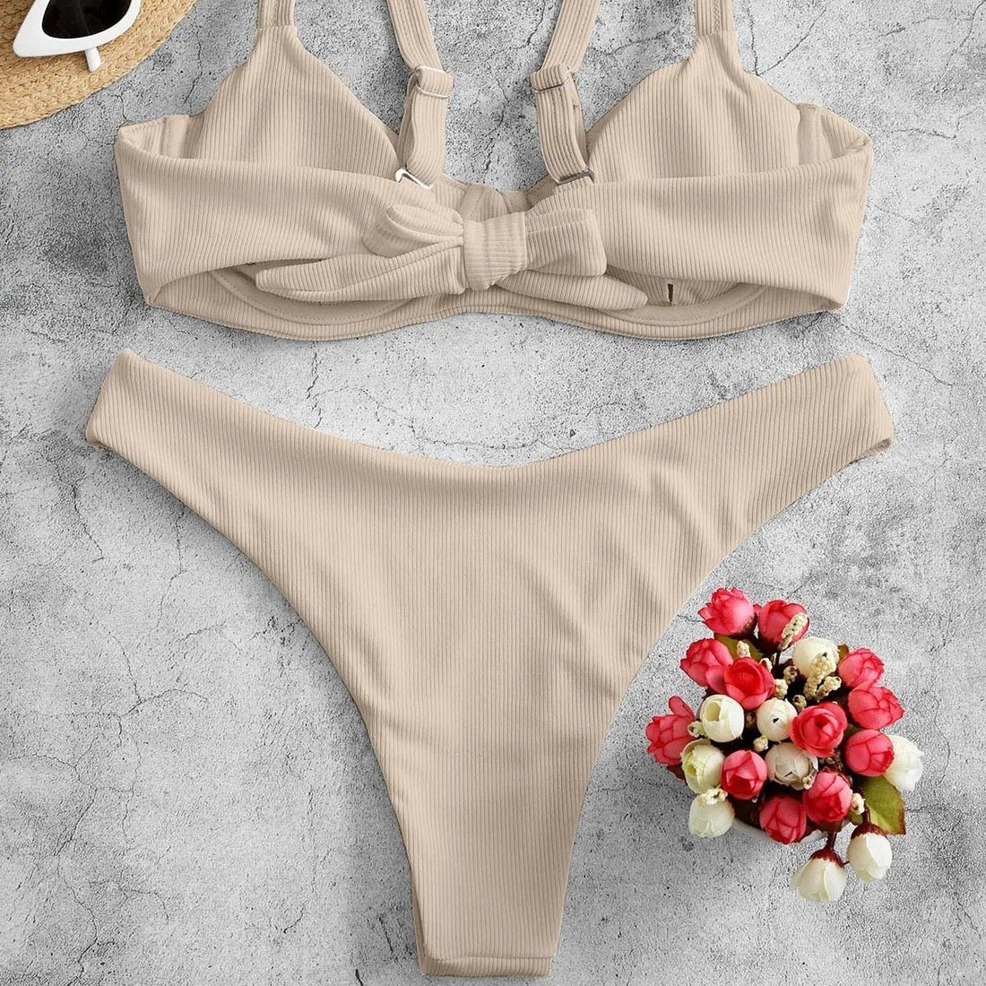 Damen Triangel-Bikini-Set mit schnittiger Form und gepolstertem Oberteil – Maréssa