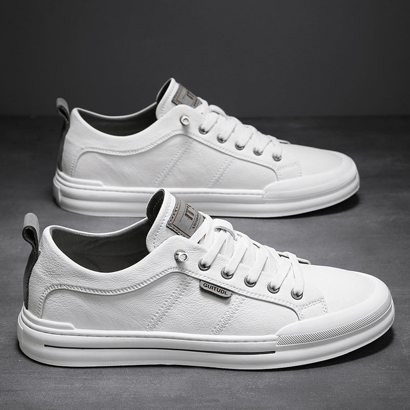 Herren Lässige Leder-Sneaker mit gepolstertem Knöchelkragen und robuster Gummisohle Echoarchiv