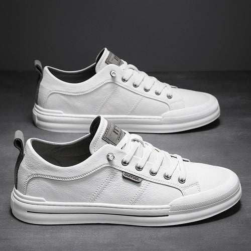 Herren Lässige Leder-Sneaker mit gepolstertem Knöchelkragen und robuster Gummisohle Echoarchiv