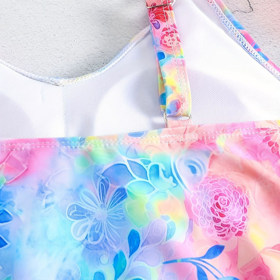 Damen Freizeit-Badeoberteil mit leichtem Rüschendesign und Shorts Echo Archiv