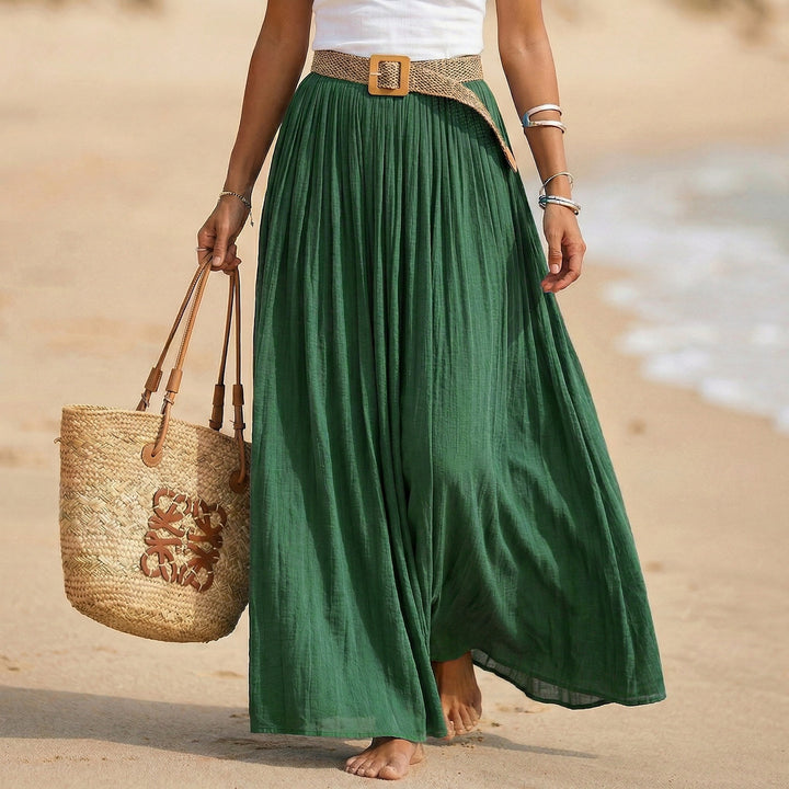 Damen nan Plissierter Maxirock mit Crinkle-Optik und elastischem Taillenbund Echo Archiv