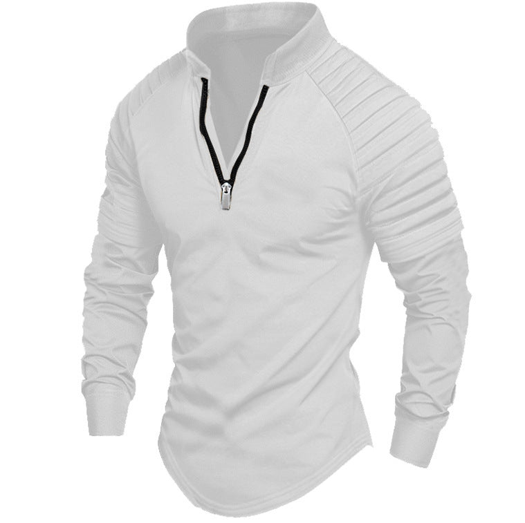 Herren Sportliches Langarmshirt mit hohem Kragen und kontrastierendem Reißverschluss Echoarchiv