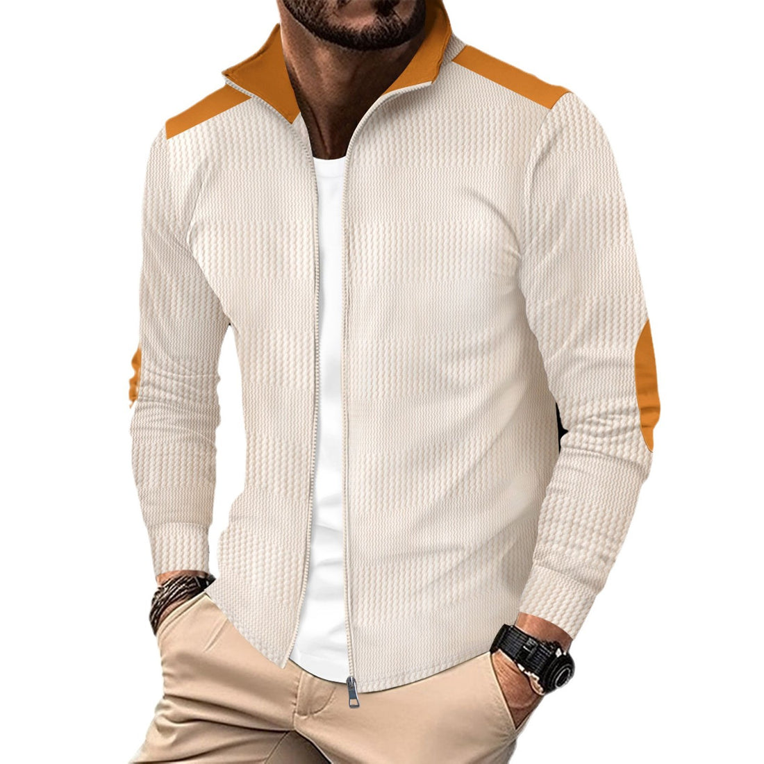 Herren stylische Trainingsjacke mit modernem Strukturdesign und sportlichen Akzenten – Cavarno