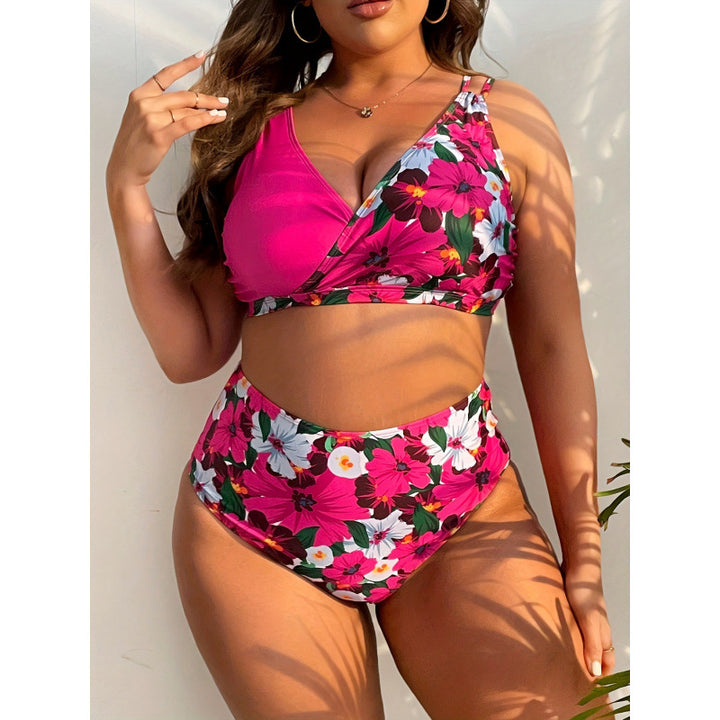 Damen Hochgeschnittener Bikini mit floralem Wickeldesign Echo Archiv