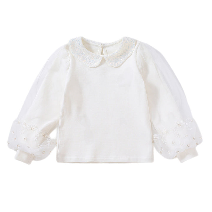 Mädchen Sweatshirt mit eleganten Tüllärmeln und auffälligem Kragen Echo Archiv