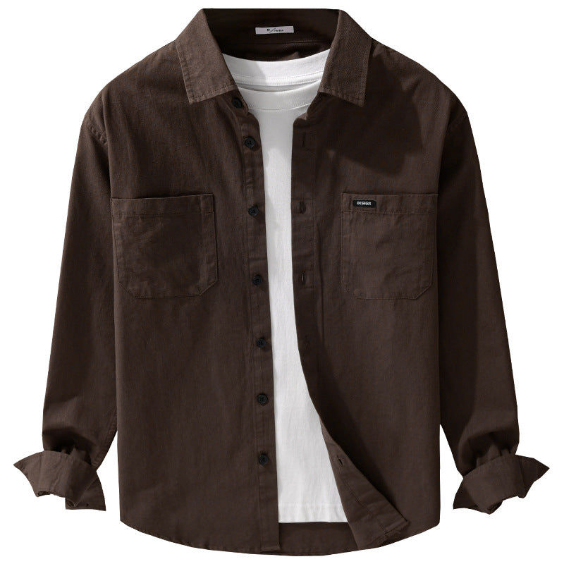 Herren Baumwoll-Overshirt im Hemdjackenstil mit aufgesetzten Brusttaschen und relaxed Fit Echoarchiv