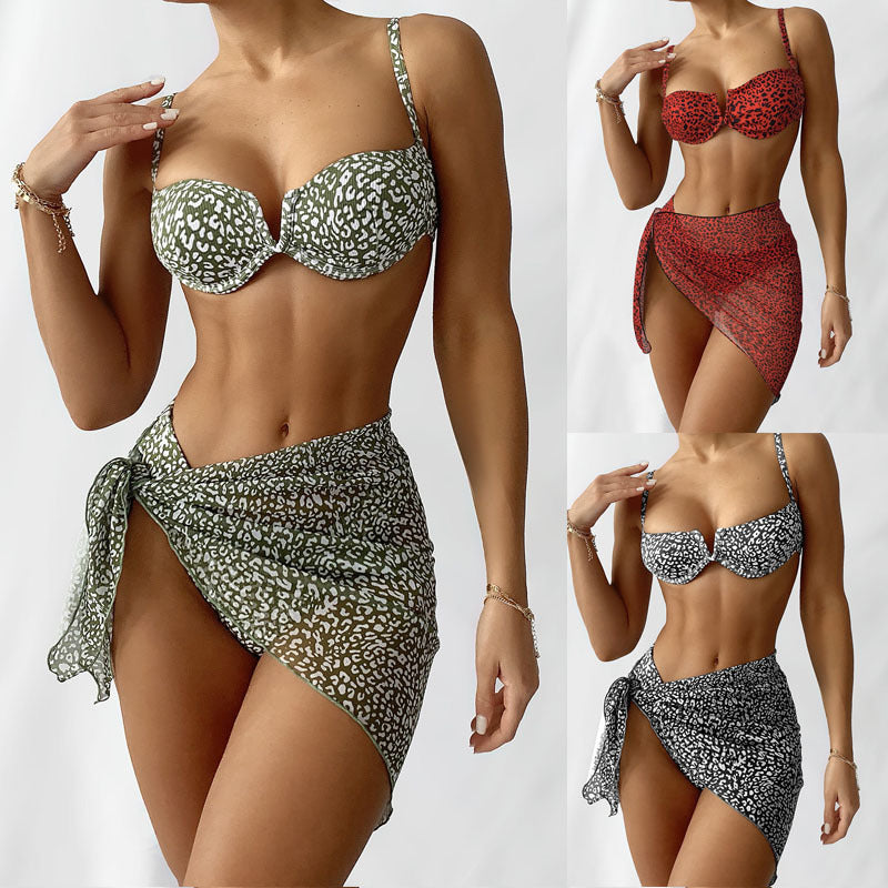 Damen Push-Up-Bikini mit elegantem Leopardenmuster Echo Archiv