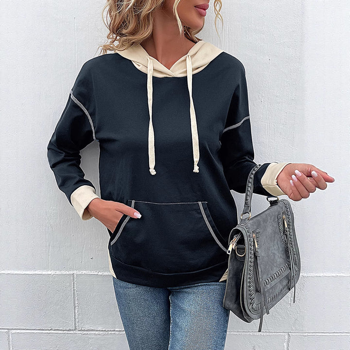 Damen Lässiger Kapuzenpullover mit kontrastierenden Ärmeln Echo Archiv