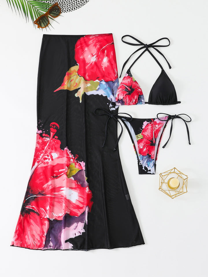 Damen Strandkleid mit blühendem Bikini-Set Echo Archiv