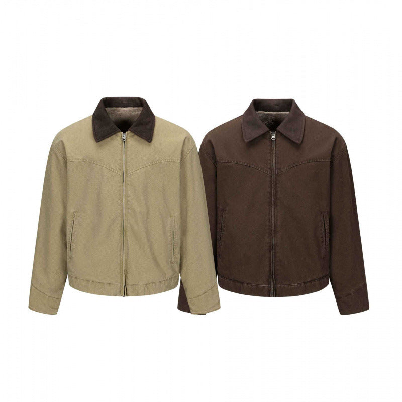 Herren Gefütterte Canvas-Blousonjacke mit Teddyfutter und Hemdkragen Echo Archiv