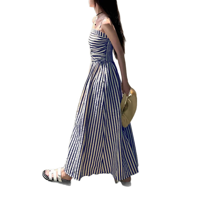 Damen Maxikleid mit schmalen Trägern und raffinierten Falten Echo Archiv