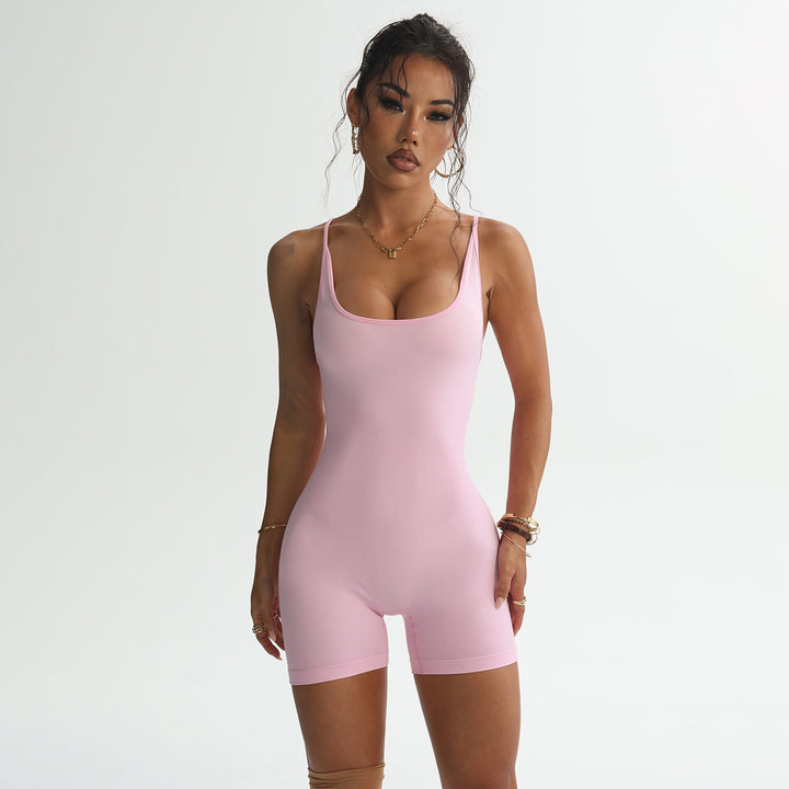 Damen Bodycon Jumpsuit mit verstellbaren Trägern und hohem Schnitt Echo Archiv