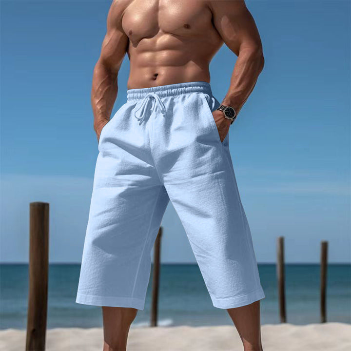 Herren nan lässige knielange Bermuda-Shorts mit elastischem Bund und Tunnelzug Echoarchiv