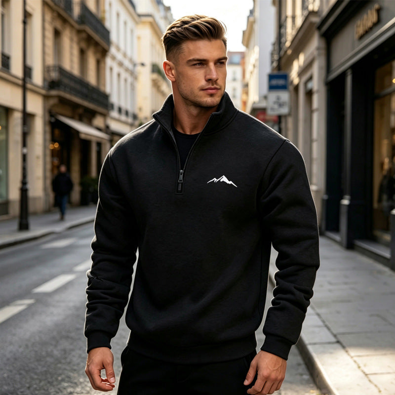 Herren Sweatshirt mit kurzem Reißverschluss Echoarchiv