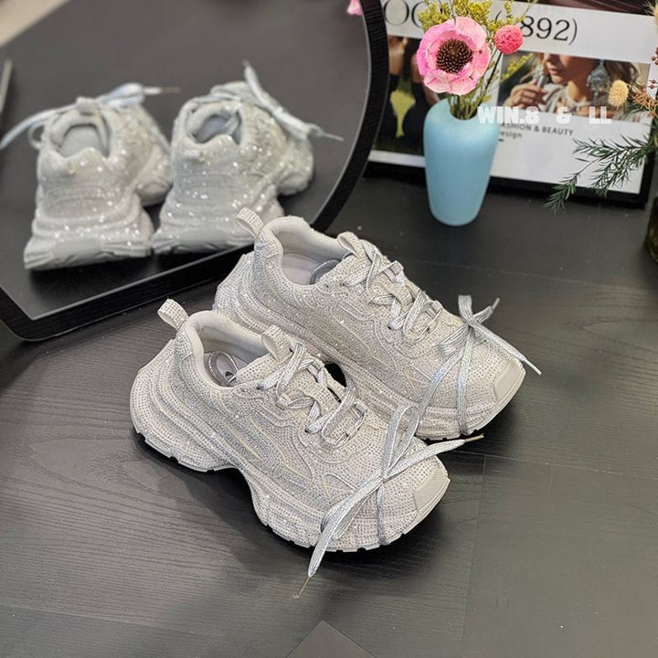 Damen Sportliche glitzernde Chunky-Sneaker mit gepolstertem Komfort – Névara