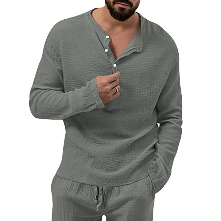 Herren Langarmshirt mit Knopfleiste Echoarchiv