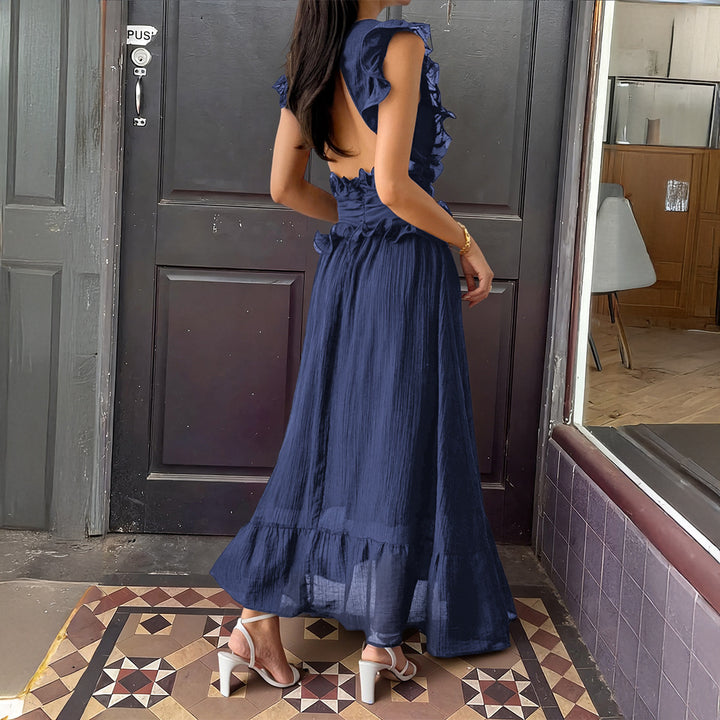 Damen Elegantes Wickelkleid mit Rüschendetails und taillierter Silhouette Echo Archiv