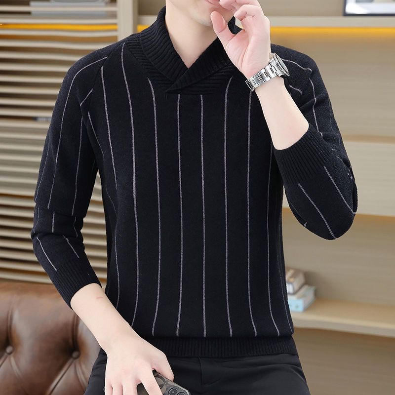 Herren Eleganter Strickpullover mit Stehkragen Echoarchiv