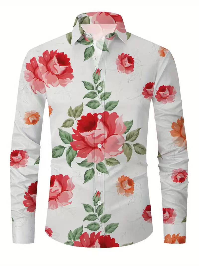 Herren Hemd mit floralen Mustern Echoarchiv