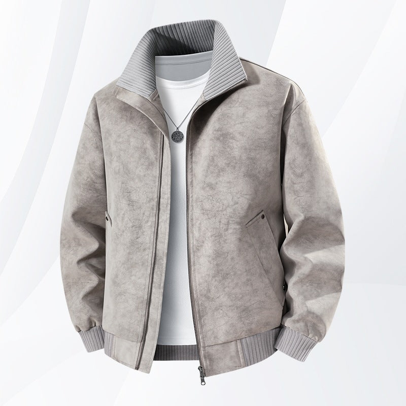 Herren Velours‑Imitat Bomberjacke mit Stehkragen, Thermofutter & Reißverschluss Echoarchiv