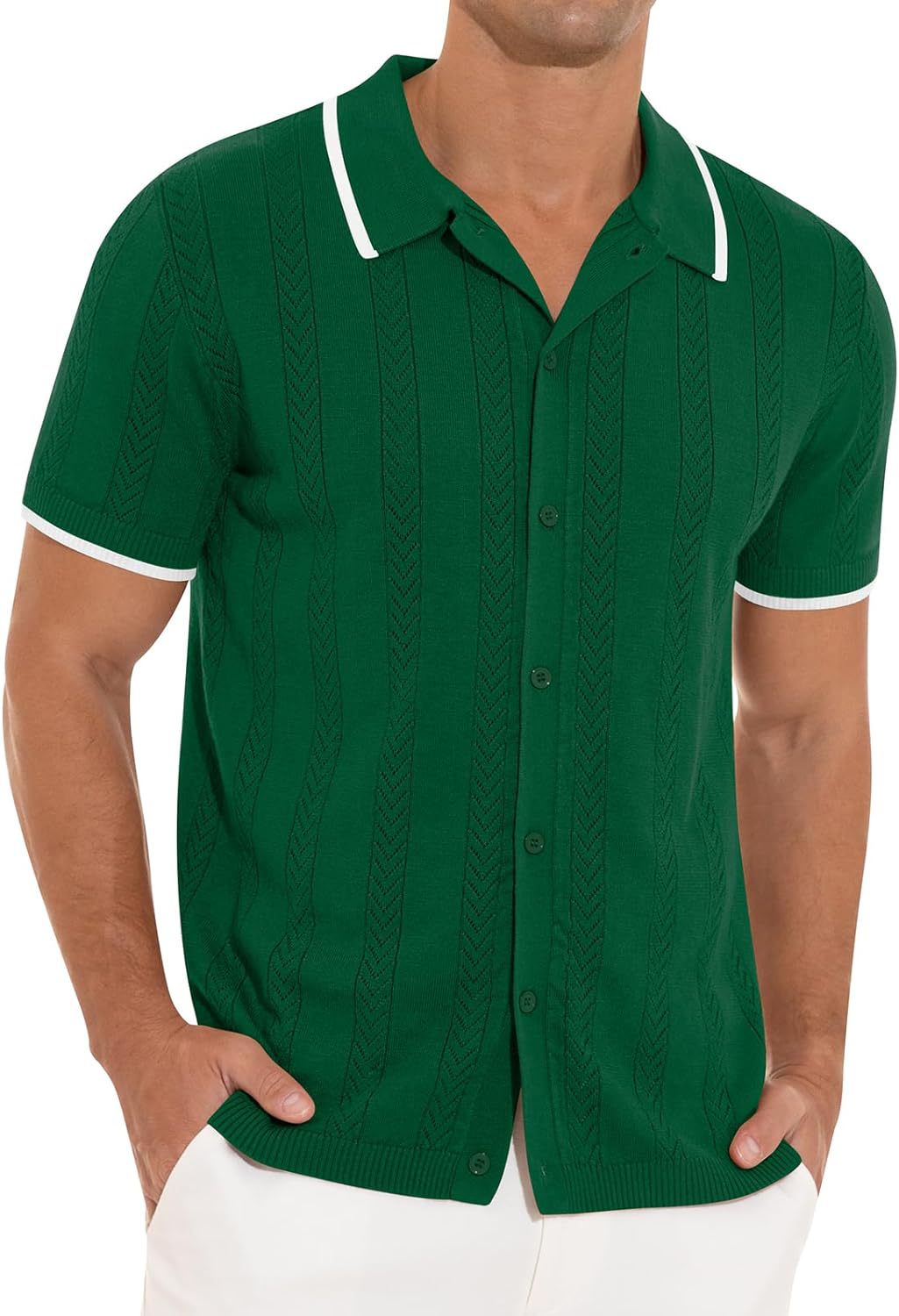 Herren Kurzarmpoloshirt mit strukturiertem Design Echoarchiv