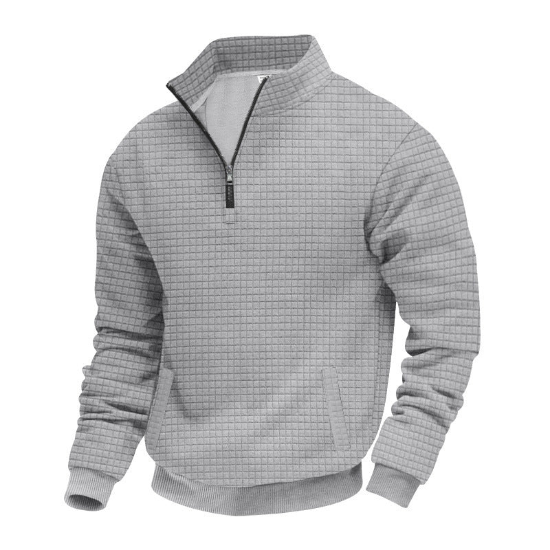 Herren sportlicher Pullover mit halbem Reißverschluss und praktischem Taschendesign Echoarchiv