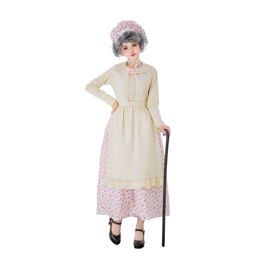 Damen Vintage-Älteren Kostüm mit Blumenmuster und Rüschendetails Echo Archiv