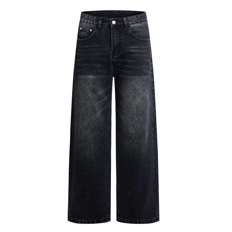 Damen High-Waist Weitbein-Jeans aus Denim mit Vintage-Waschung Echo Archiv