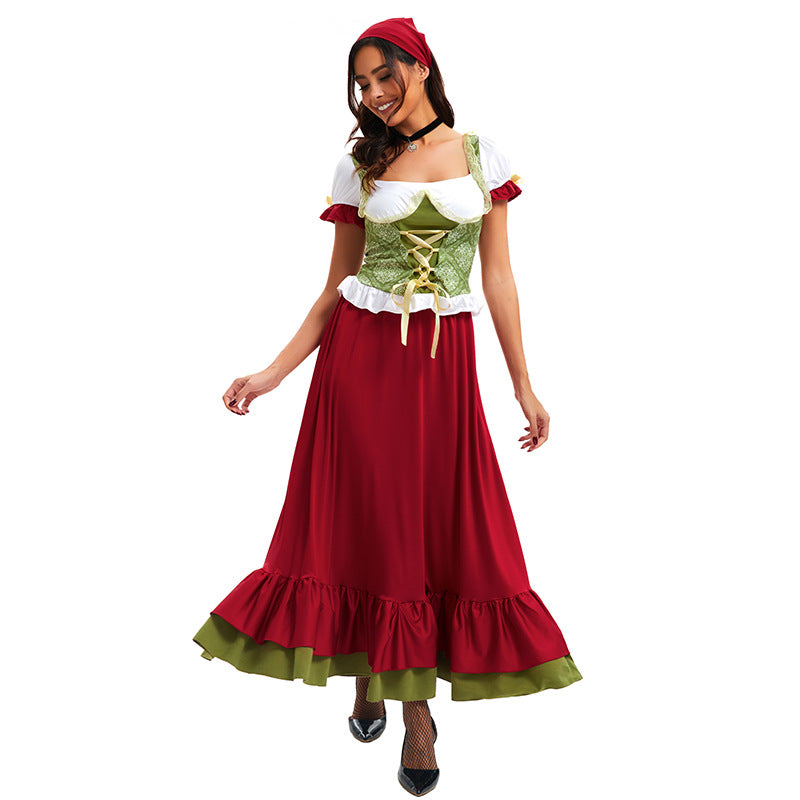 Damen nan traditionelles Dirndl Trachtenkleid Ensemble mit verstellbarem Corsagenmieder und langem Stufenrock Echo Archiv