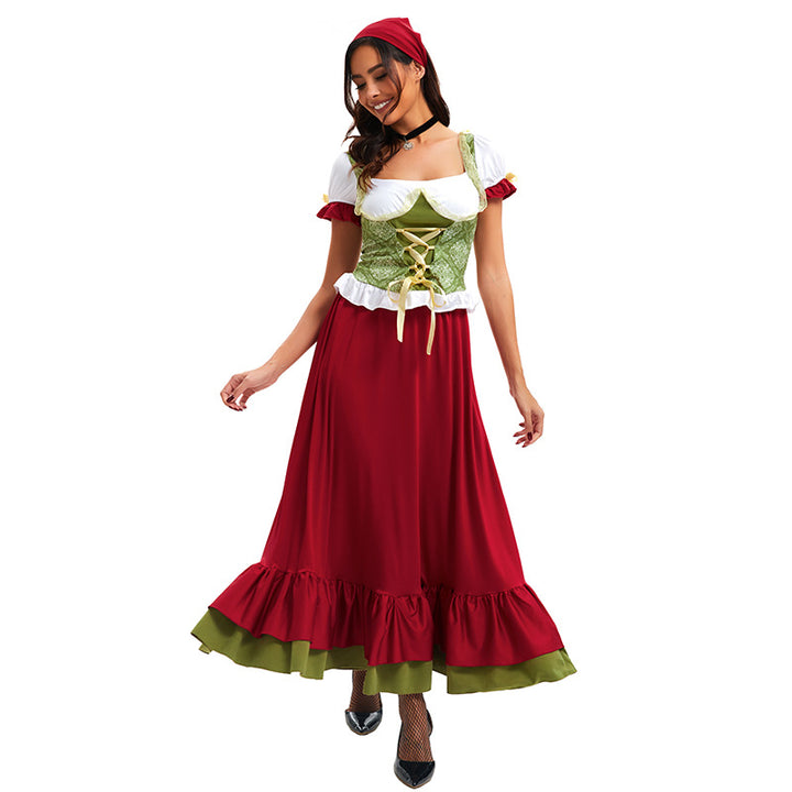 Damen nan traditionelles Dirndl Trachtenkleid Ensemble mit verstellbarem Corsagenmieder und langem Stufenrock Echo Archiv