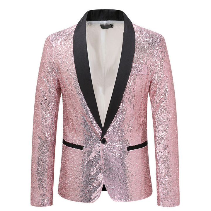 Herren Extravagante Pailletten-Sakko mit schimmerndem Satin-Finish Echoarchiv