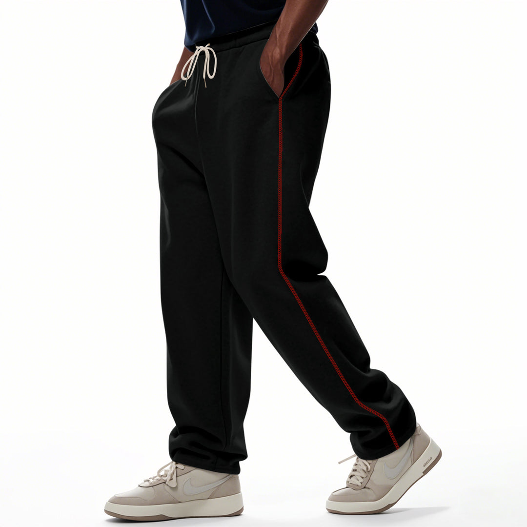 Herren locker sitzende Sweatpants mit seitlicher Ziernaht, elastischem Komfortbund und tiefen Eingrifftaschen – Marzano