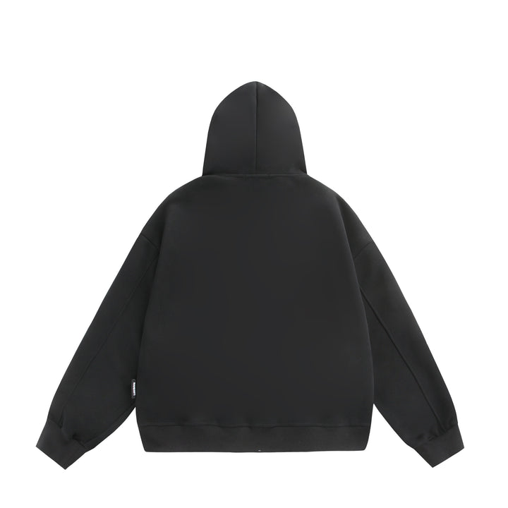Unisex Kapuzen-Sweatjacke mit Doppelreißverschluss und Ziernaht-Panel Echoarchiv
