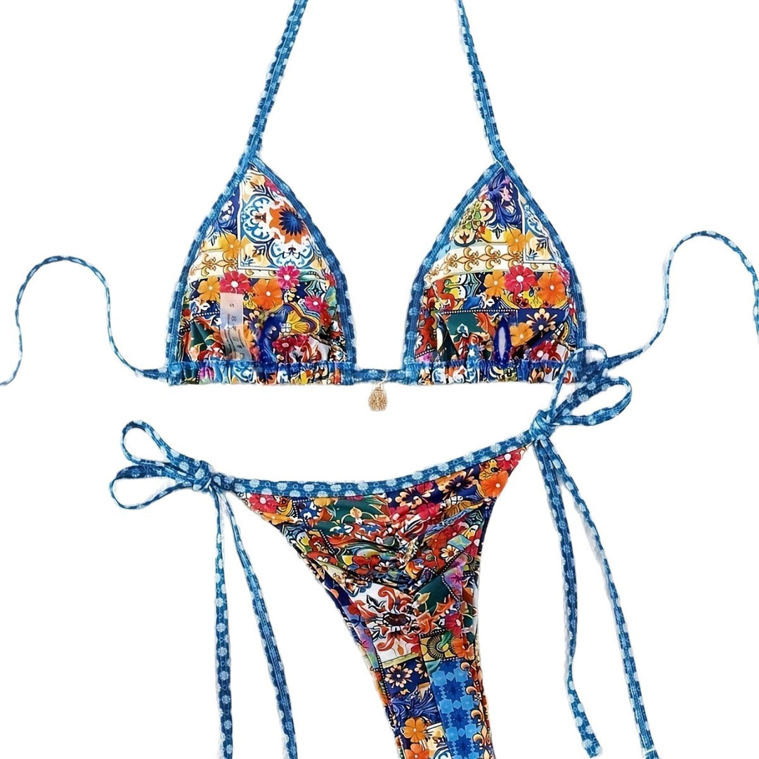 Damen Triangel-Bikini-Set mit floralem Muster Echo Archiv