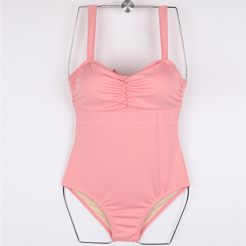 Damen Einteiler Badeanzug mit elegantem Rüschendesign und verstellbaren Trägern Echo Archiv