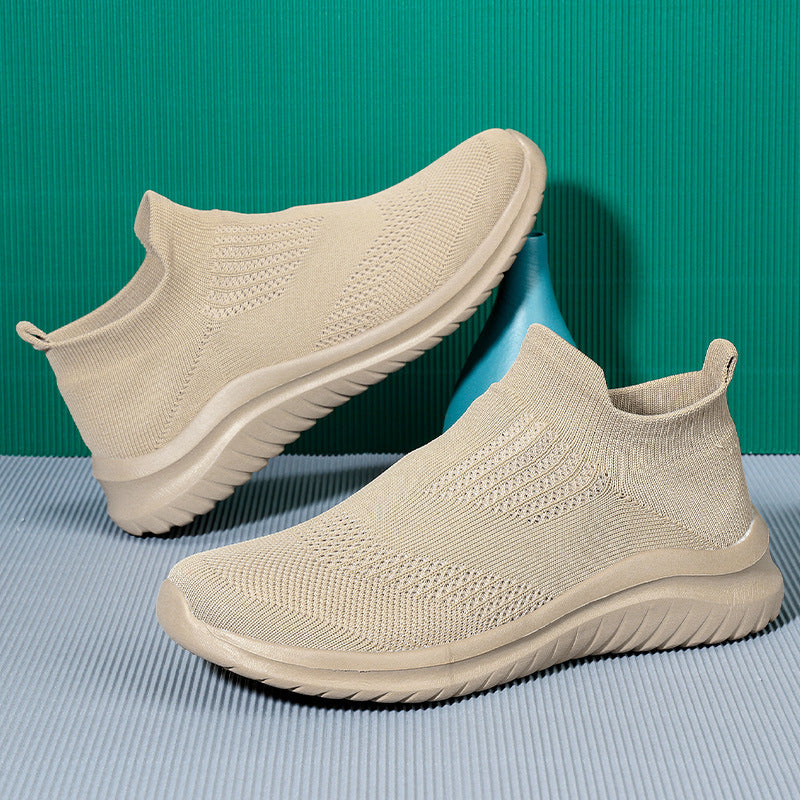 Unisex nan atmungsaktiver Strickslipper Sockenschuh mit elastischem Schaft und stoßdämpfender Sohle Echo Archiv