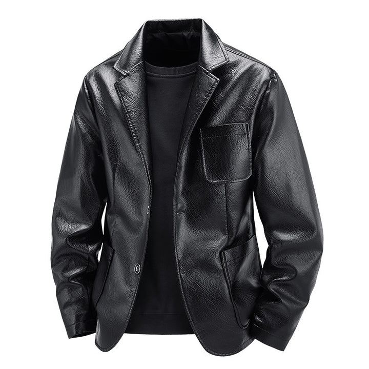 Herren Elegante Kunstlederjacke im modernen Blazer-Stil Echo Archiv