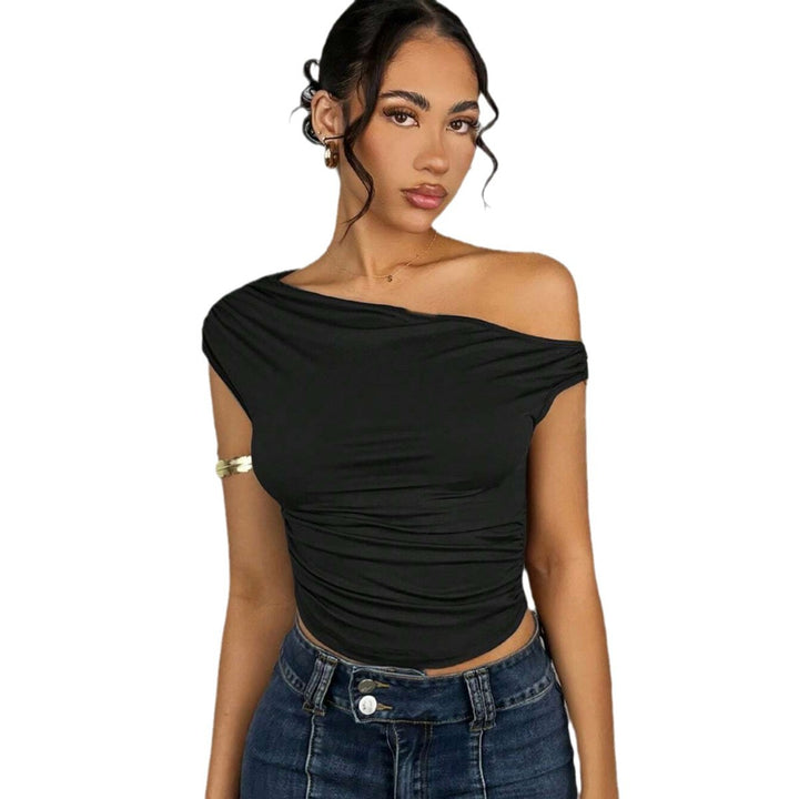 Damen Asymmetrisches Crop-Top mit elegantem Wellendesign und raffiniertem Schnitt Echo Archiv