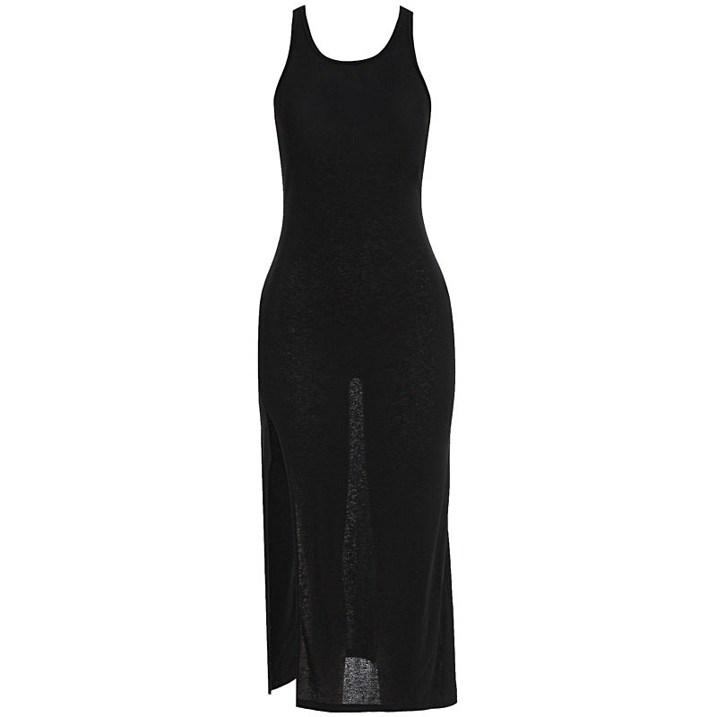 Damen figurbetontes Midikleid mit hohen Seitenschlitzen und Racerback Echo Archiv