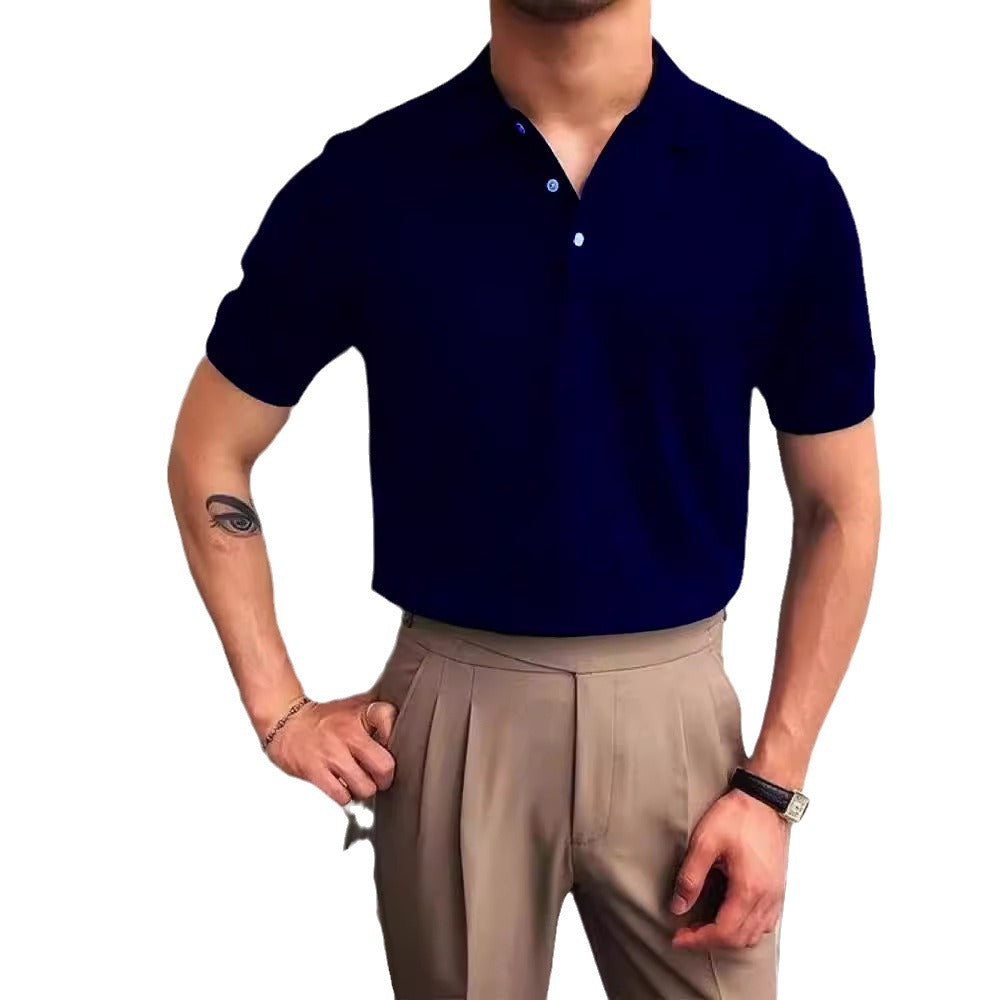 Herren nan Premium-Feinstrick-Poloshirt mit offenem Hemdkragen und dezenter Knopfleiste Echo Archiv