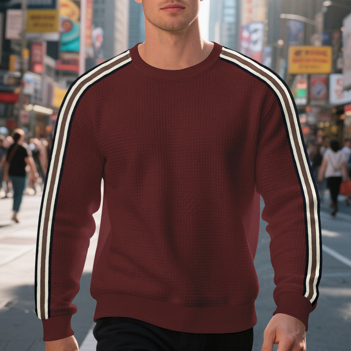 Herren Sportlicher Sweatshirt mit strukturiertem Design und seitlichen Streifen Echoarchiv