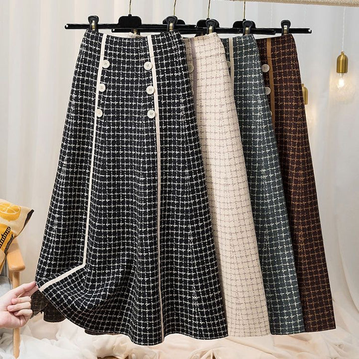 Damen Eleganter und fließender Maxirock mit Knopfdetails Echo Archiv