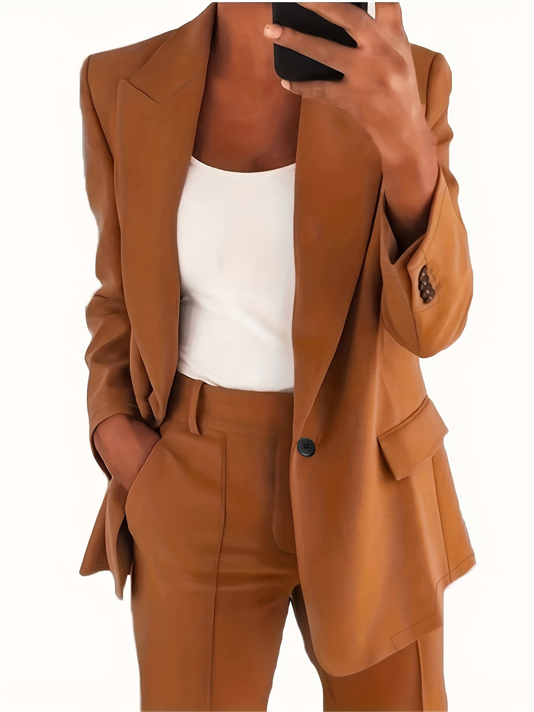 Damen nan taillierter Blazer-Hosen Businessanzug aus Stretchstoff Echo Archiv