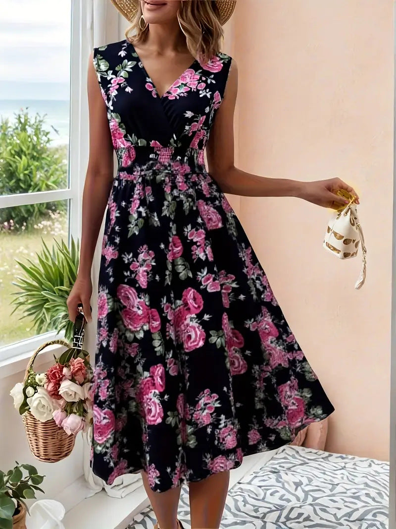 Damen Verspieltes A-Linien Kleid mit floralen Details Echoarchiv