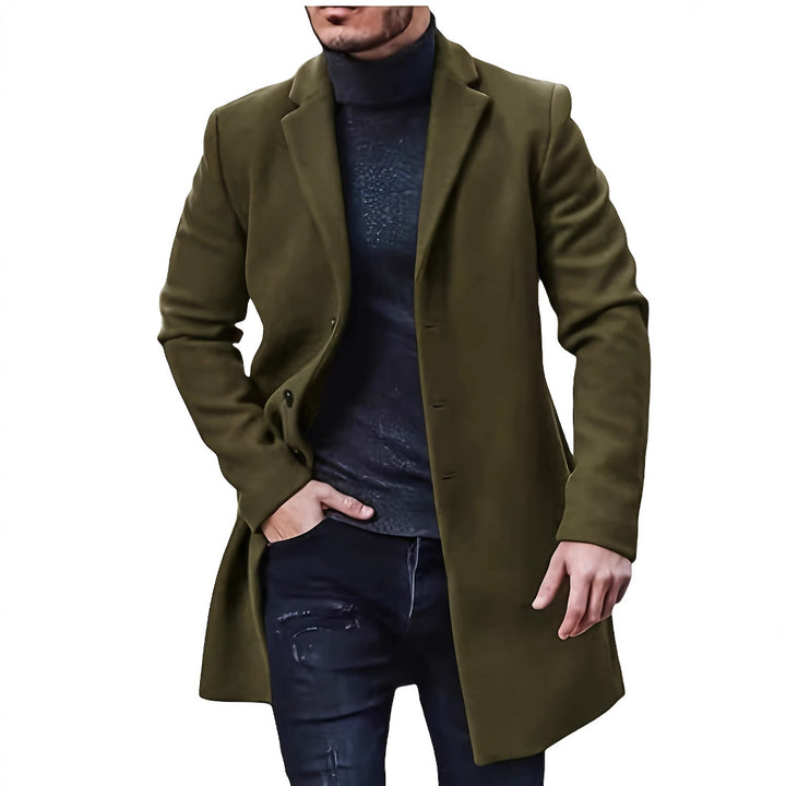 Herren eleganter Wollmantel mit schmalem Schnitt Echoarchiv