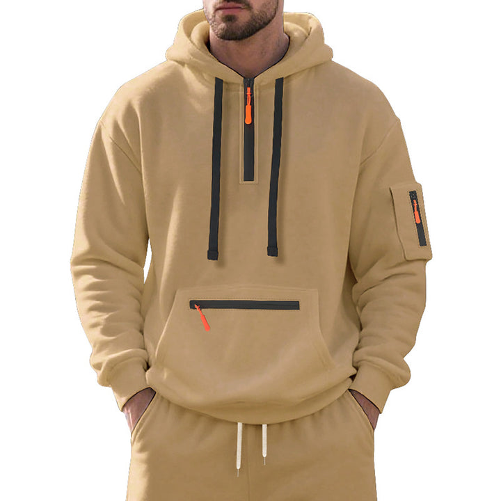 Herren funktionaler Kapuzenpullover mit Reißverschluss und seitlichen Taschen Echoarchiv