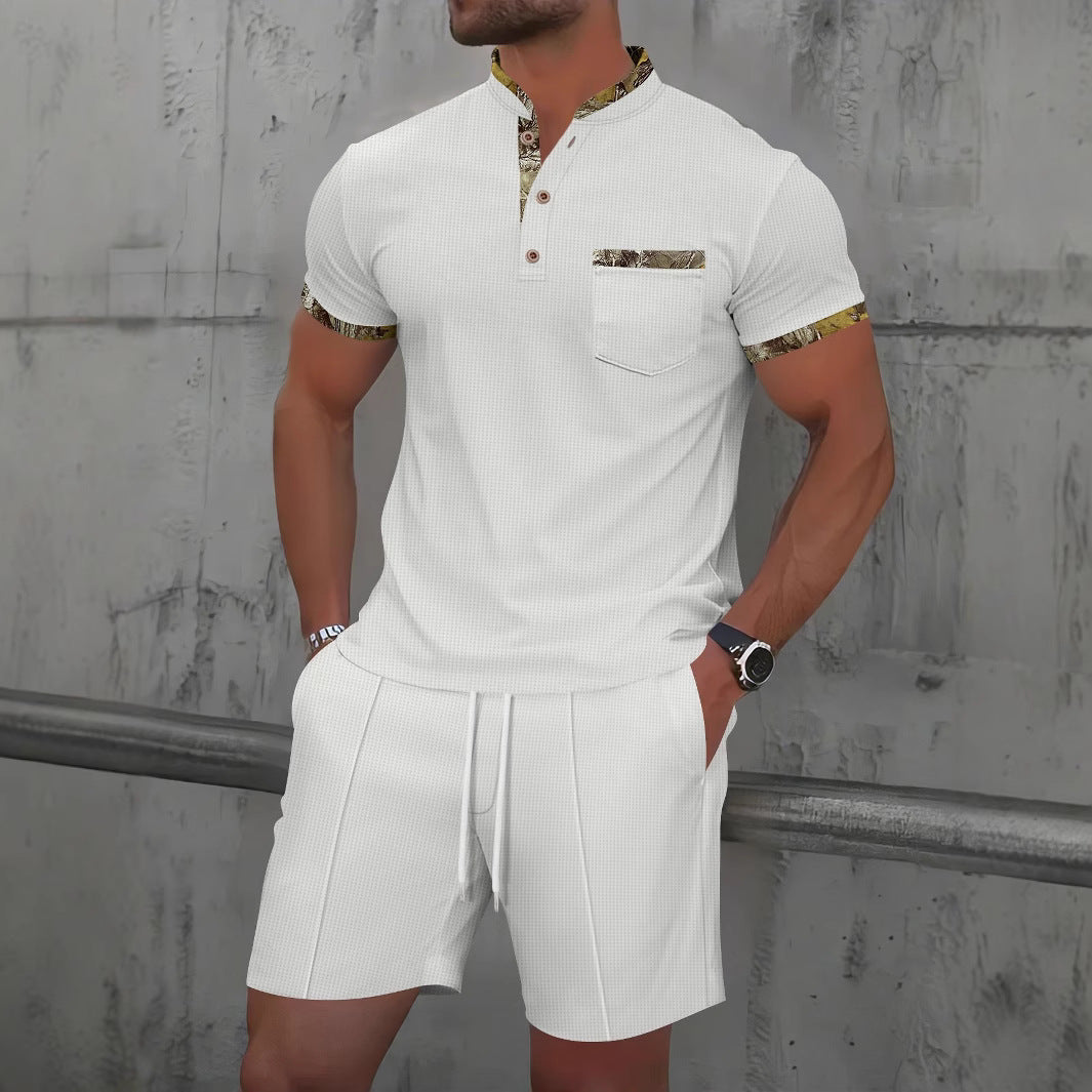 Herren modernes Freizeitshirt mit Kurzarm und praktischer Brusttasche Echoarchiv